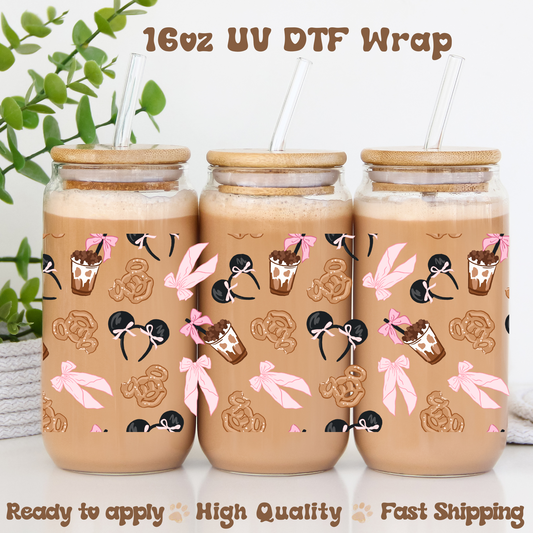 Coquette Ears and Snacks - 16oz UV DTF Wrap