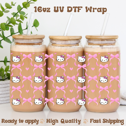 Coquette Kitty -16oz UV DTF Wrap