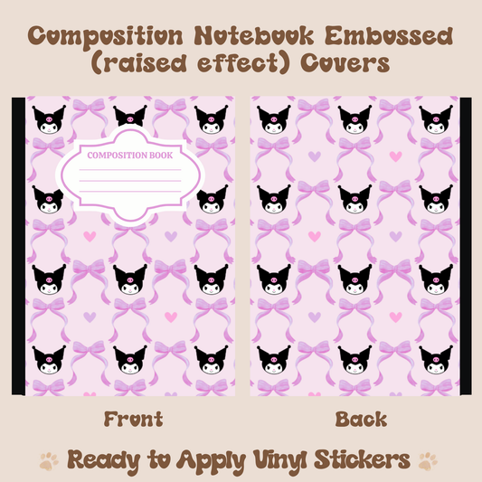 Coquette Mean Bunny - Embossed Vinyl Notebook Cover