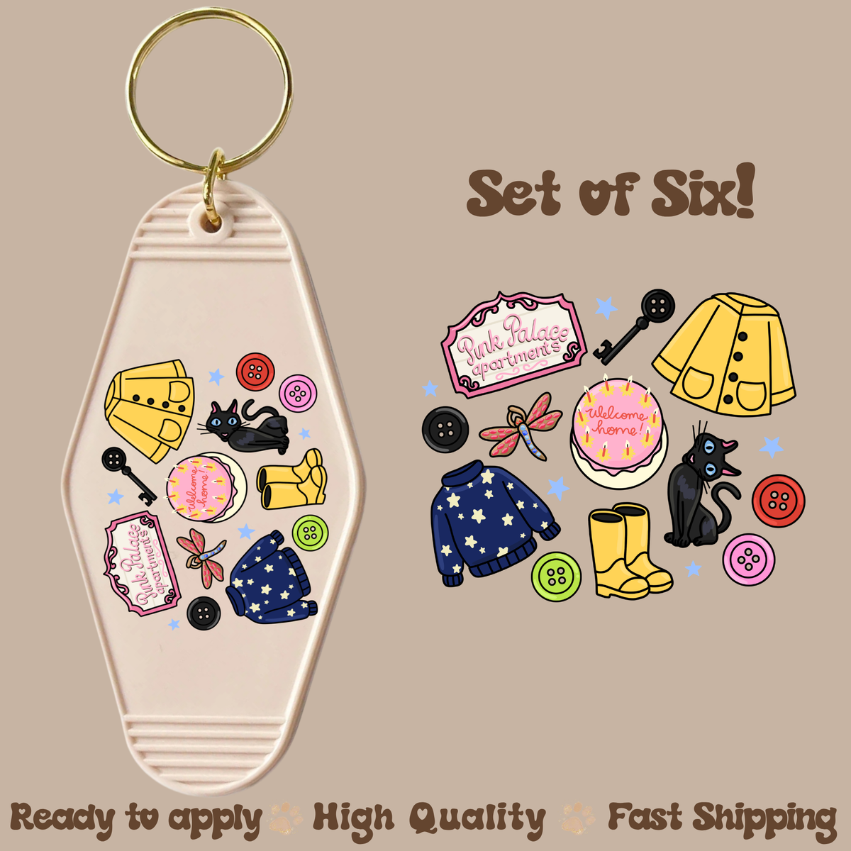 Cora - UV DTF Motel Keychain Decal
