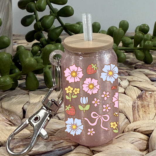 Cottage -Glass Can Keychain UV DTF Wrap