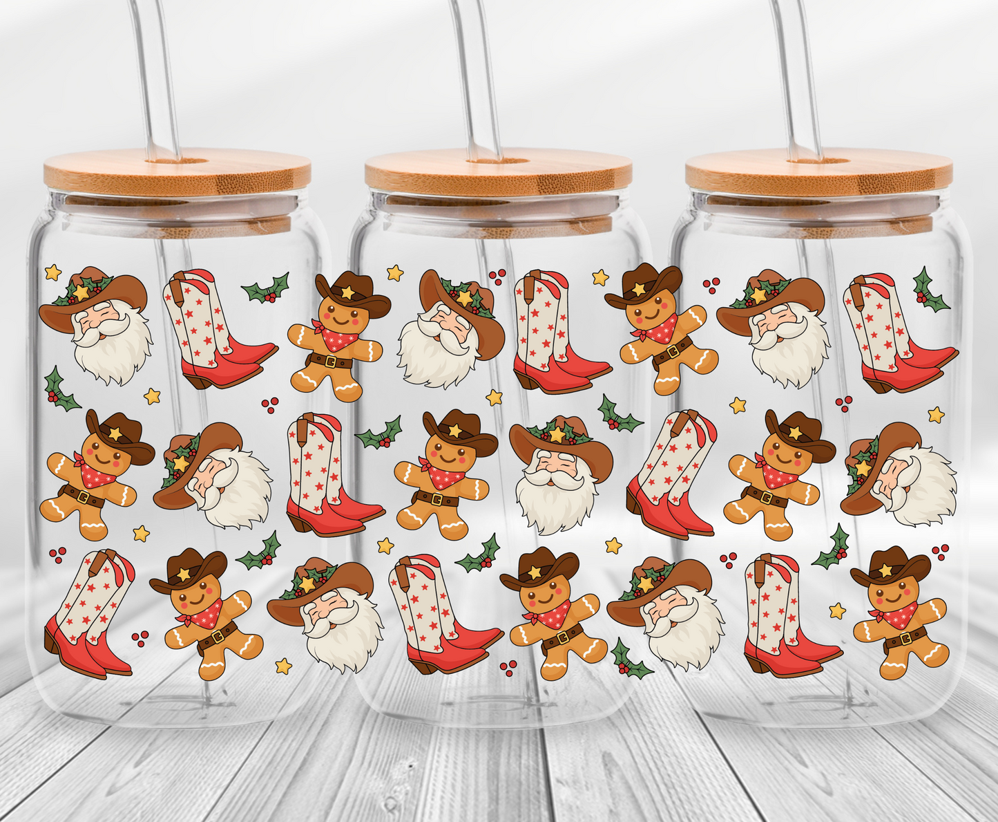 Cowboy Christmas -16oz UVDTF Cup Wrap
