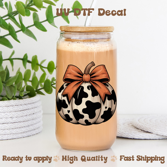 Cow Print Pumpkin - UVDTF Decal
