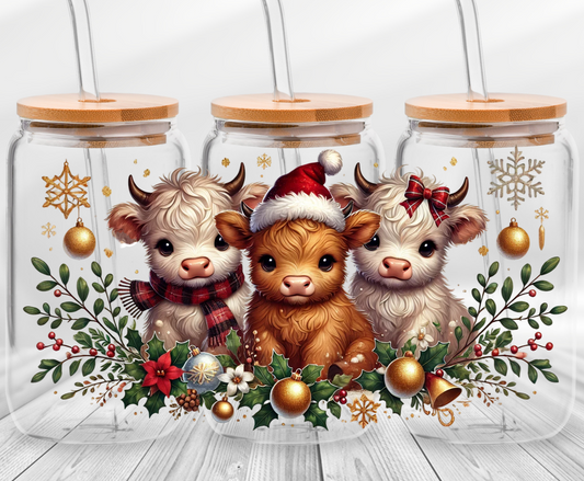 Christmas Cows -16oz UVDTF Cup Wrap