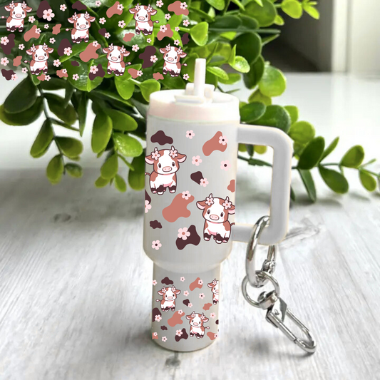 Cow with flowers -Mini tumbler wrap
