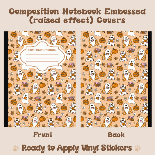 Cozy Ghostie - Embossed Vinyl Notebook Cover