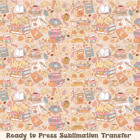 Cozy Bookish Cat - Sublimation Sheet