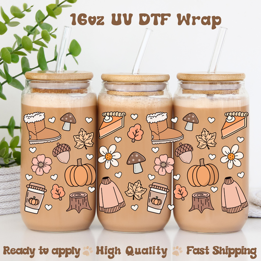 Cozy Fall Neutral -16oz UV DTF Wrap