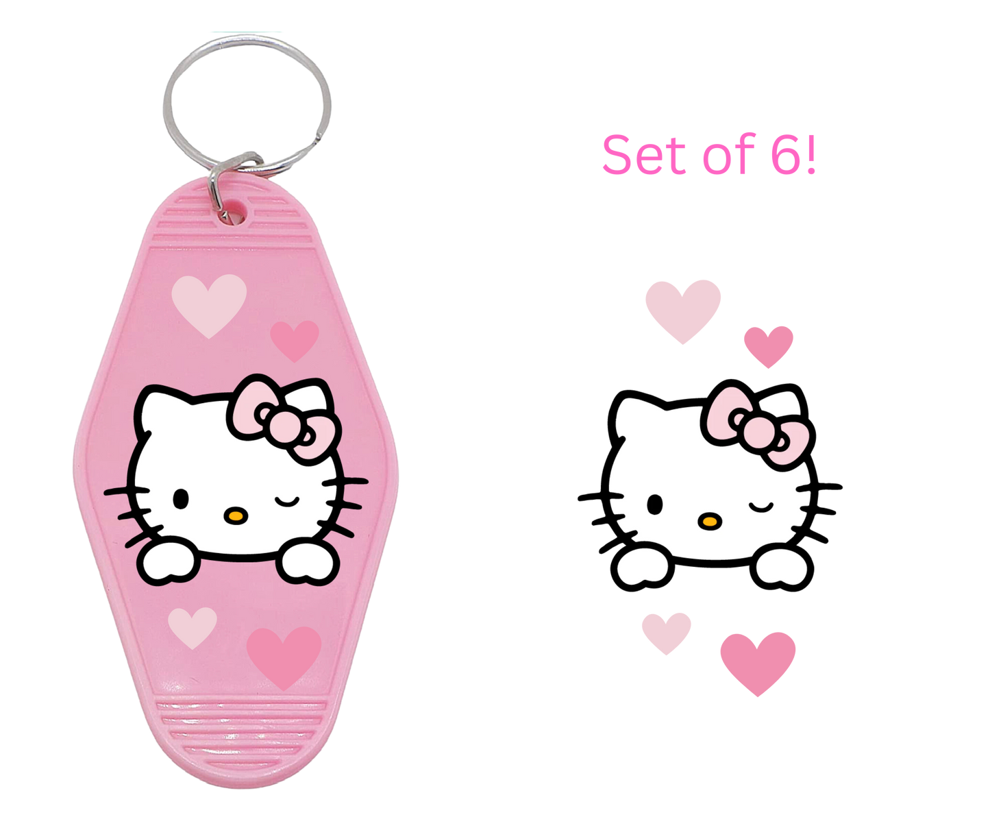 Cute Cat-UV DTF Motel Keychain