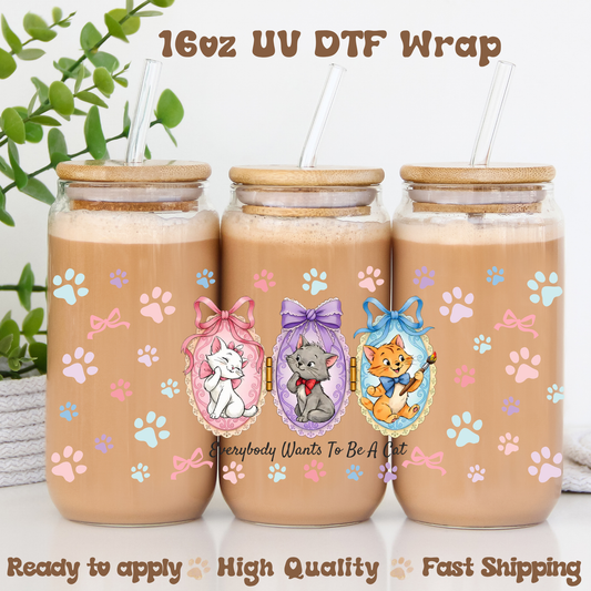 Cute Cats - 16oz UV DTF Wrap