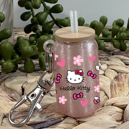 Cute Kitty - Glass Can Keychain UV DTF Wrap