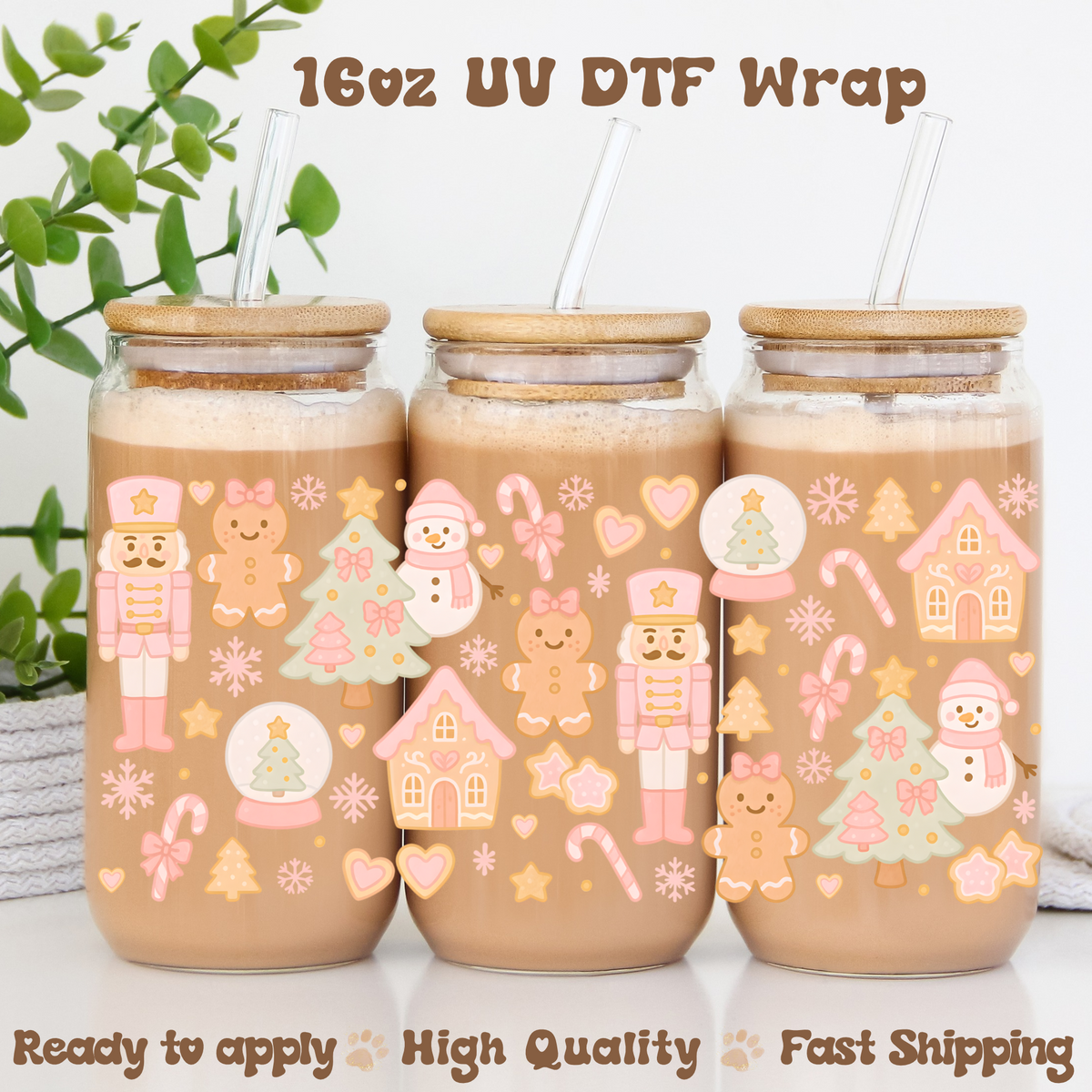 Cute Pastel Christmas  - UV DTF Wrap