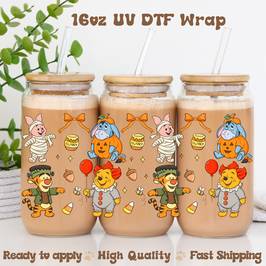 Cute Spooky Bear - 16oz UV DTF Wrap