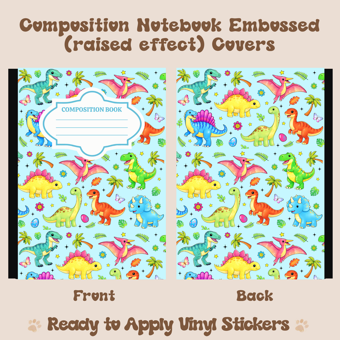 Dinosaurs - Embossed Vinyl Notebook Cover