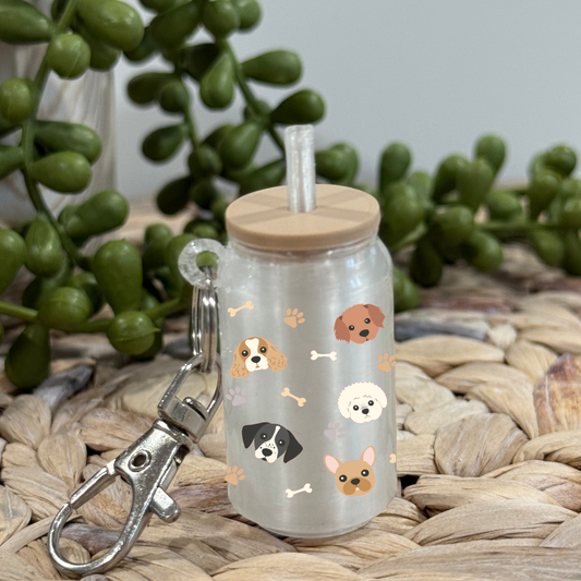 Dog Lover -Glass Can Keychain UV DTF Wrap