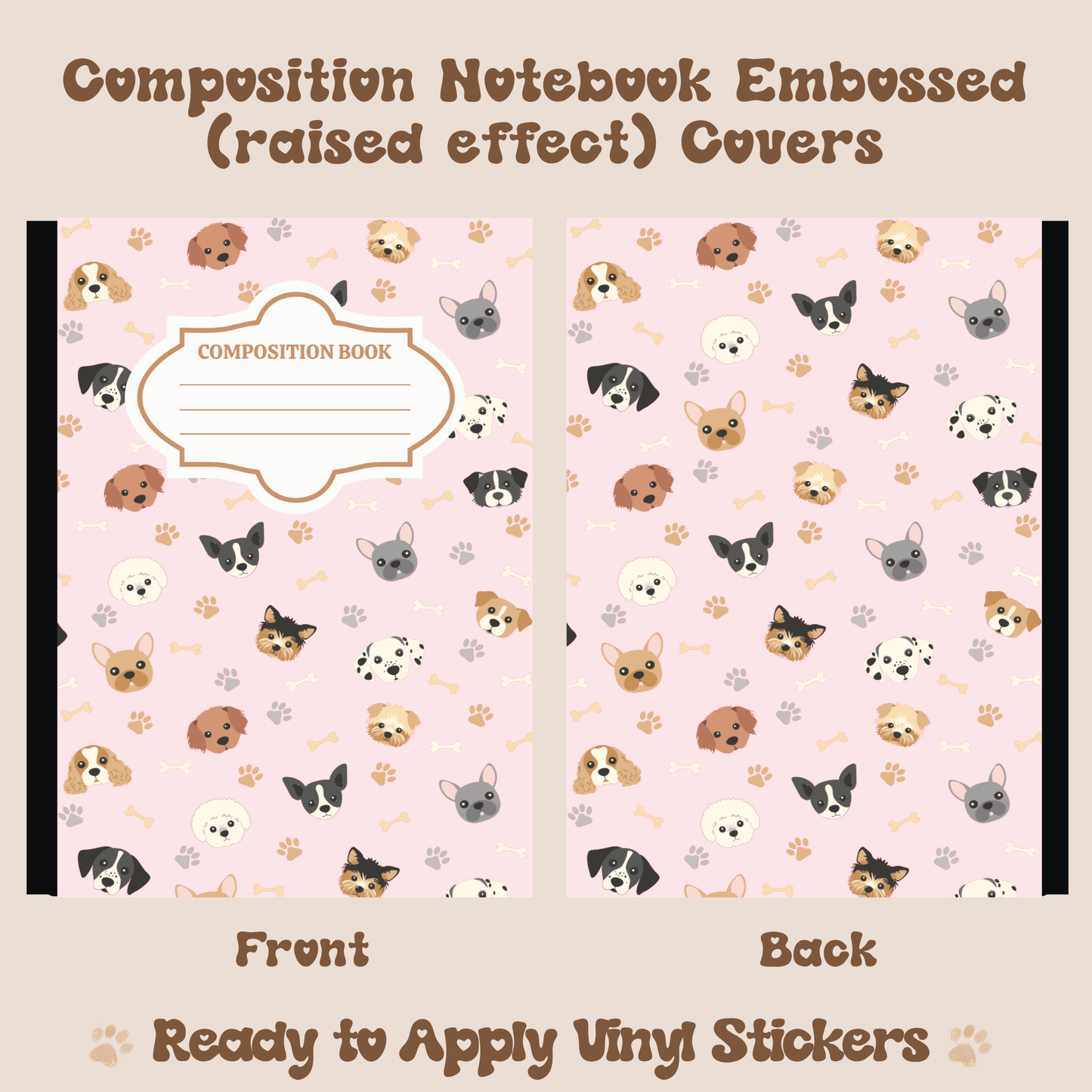 Dog Lover - Embossed Vinyl Notebook Cover