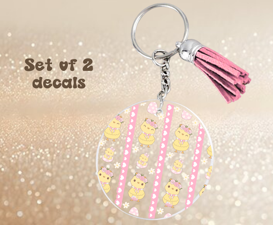 Easter Chicks - UV DTF Keychain Decal (set of two)