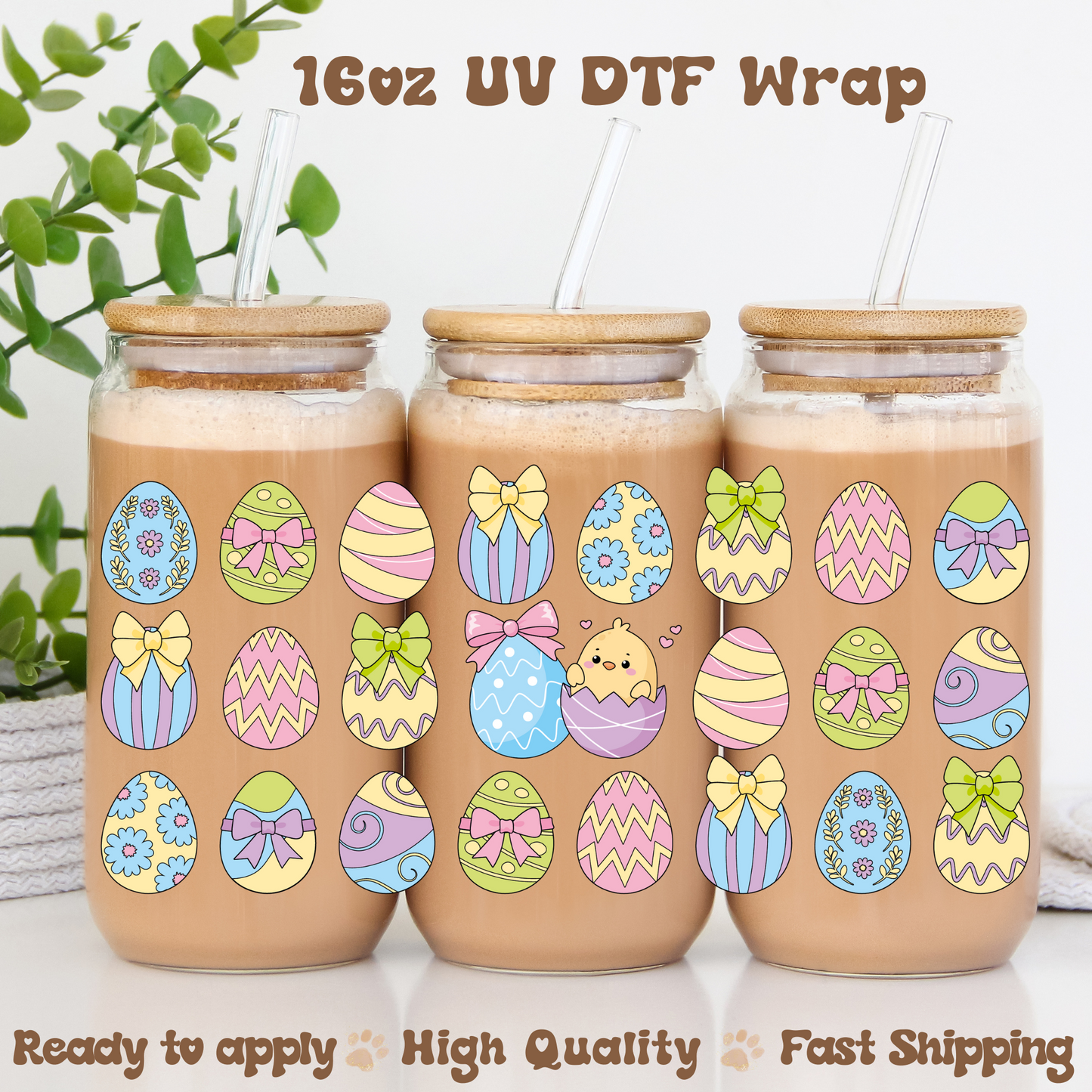 Easter Eggs- 16oz UV DTF Wrap