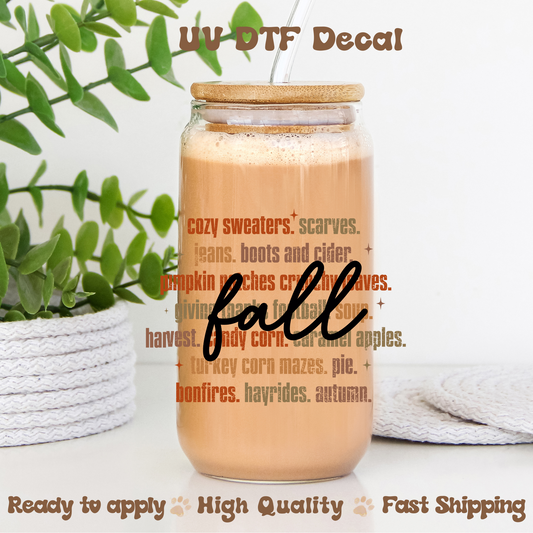 Fall - UVDTF Decal