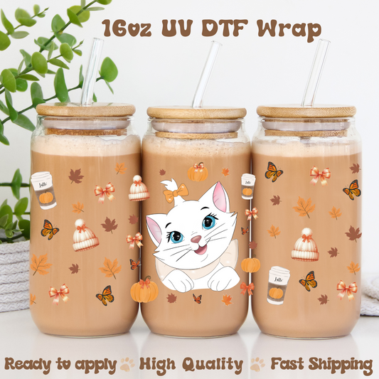 Fall A Cat - 16oz UV DTF Wrap