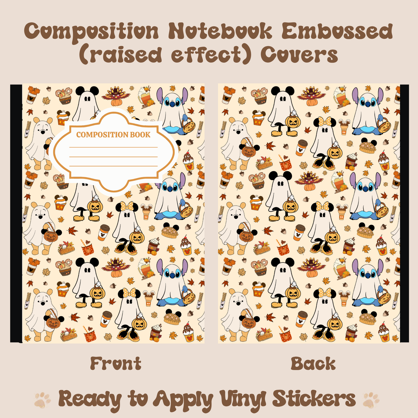 Fall Cuties - Embossed Vinyl Notebook Cover