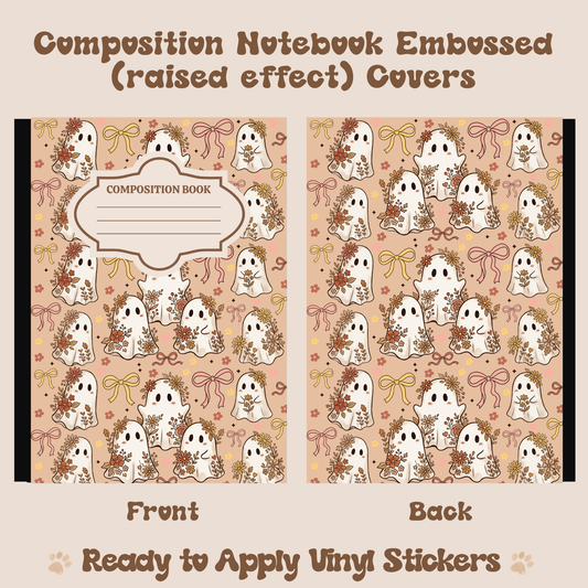 Fall Ghosties - Embossed Vinyl Notebook Cover