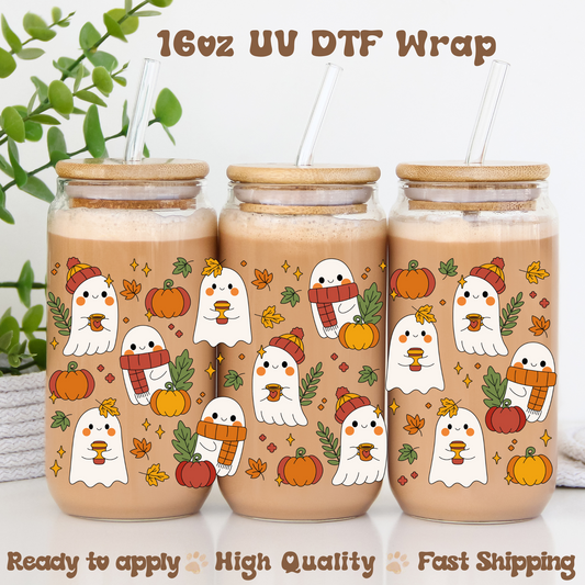 Fall ghosts - 16oz UV DTF Wrap