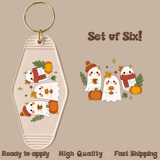 Fall Ghosts - UV DTF Motel Keychain Decal