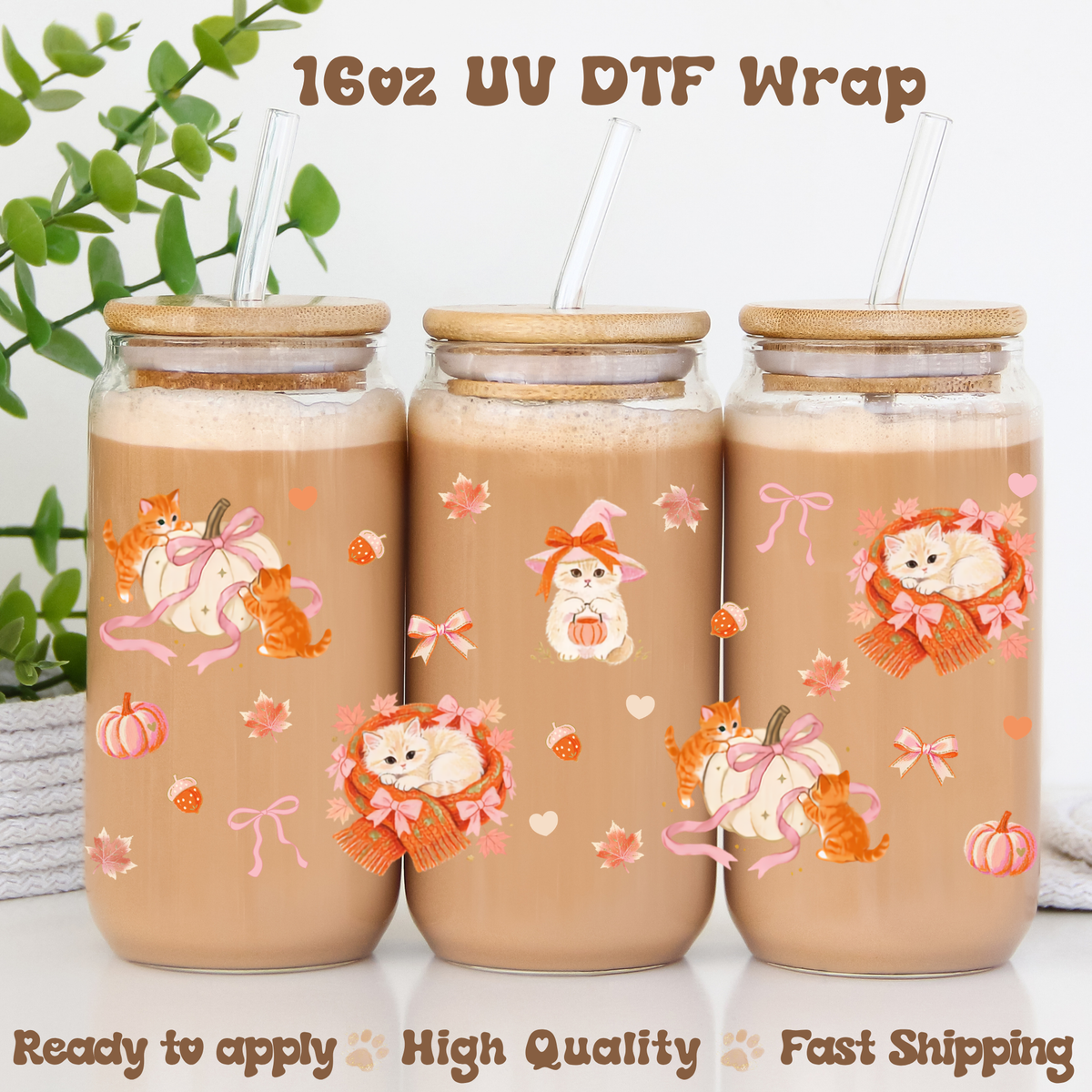 Fall Kitties - 16oz UV DTF Wrap