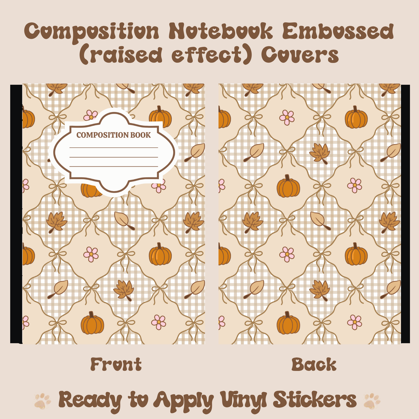 Fall Leaves  - Embossed Vinyl Notebook Cover