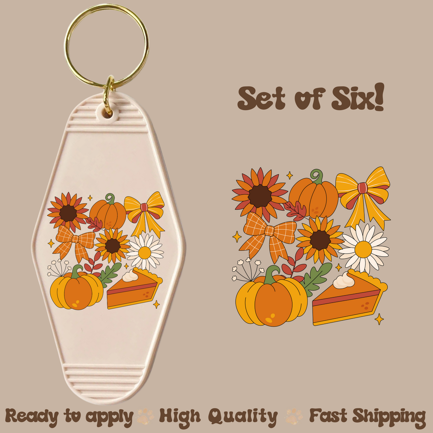 Fall Things - UV DTF Motel Keychain Decal