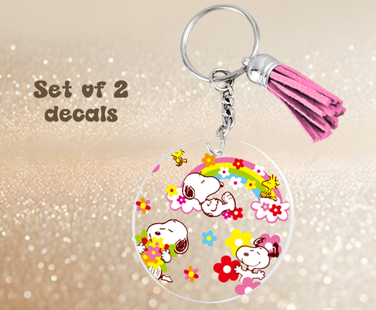 Floral Fun - UV DTF Keychain Decal (set of two)