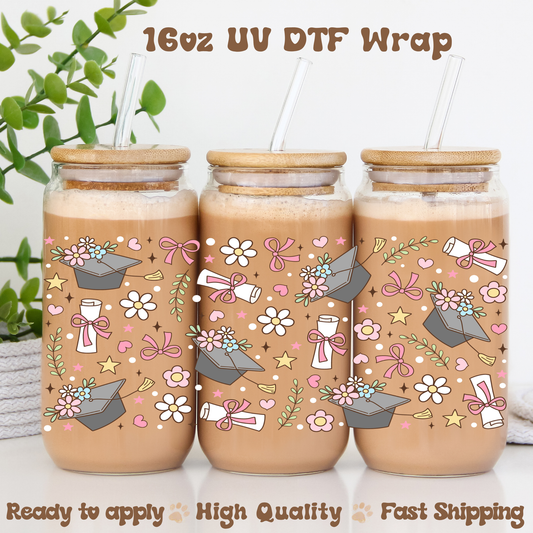 Floral graduation - 16oz UV DTF Wrap