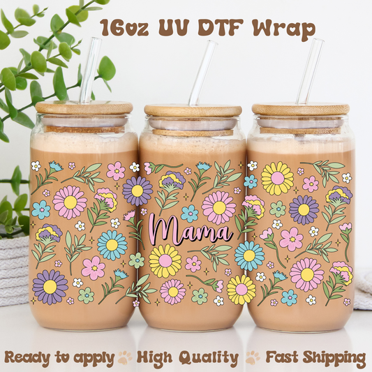 Floral Mama - 16oz UV DTF Wrap