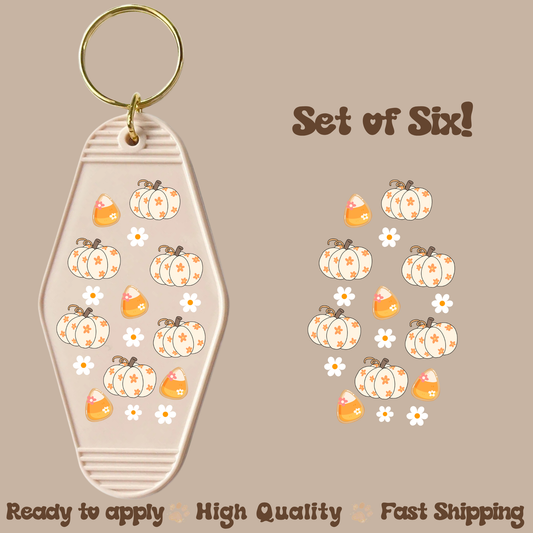 Floral Pumpkins  - UV DTF Motel Keychain Decal