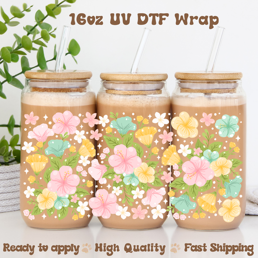 Flowers 1- 16oz UV DTF Wrap