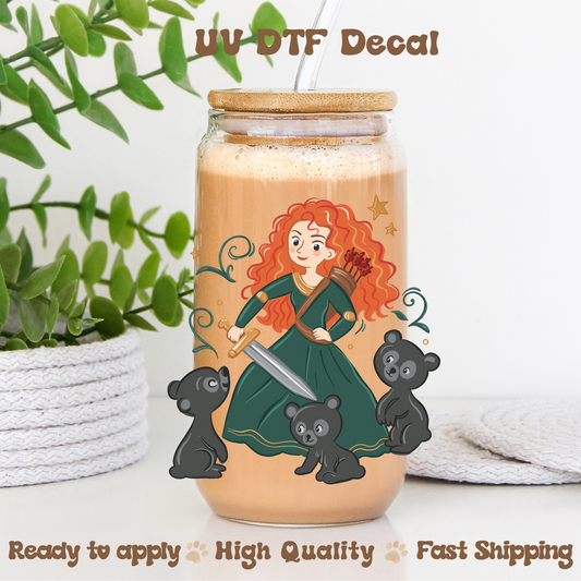 Girl and Bears - UVDTF Decal