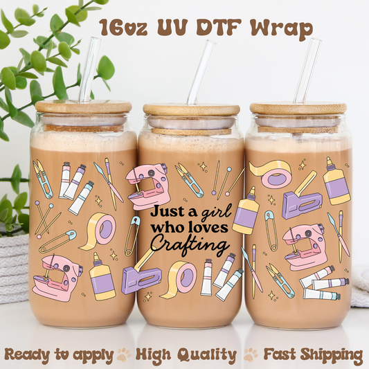 Girl Loves Crafting - 16oz UV DTF Wrap