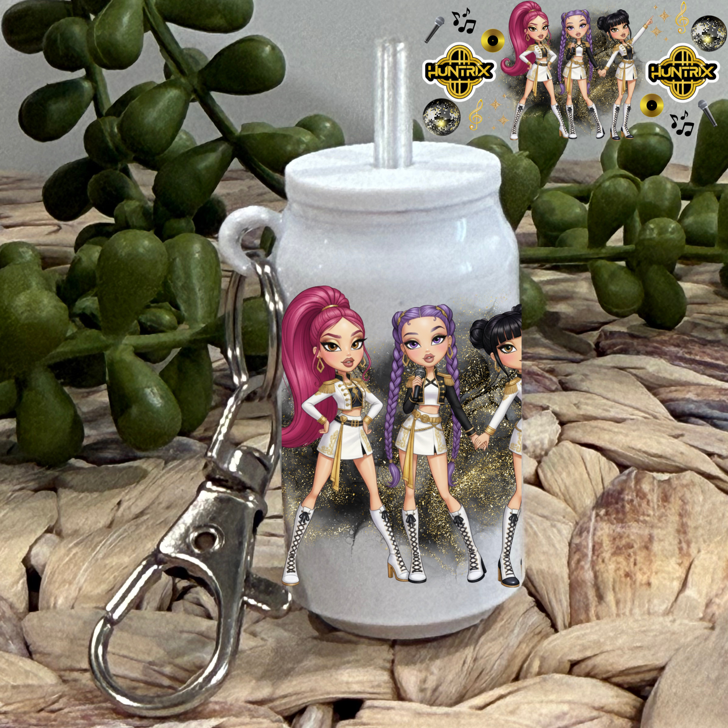 Golden KDH -Beer  Can Keychain UV DTF Wrap