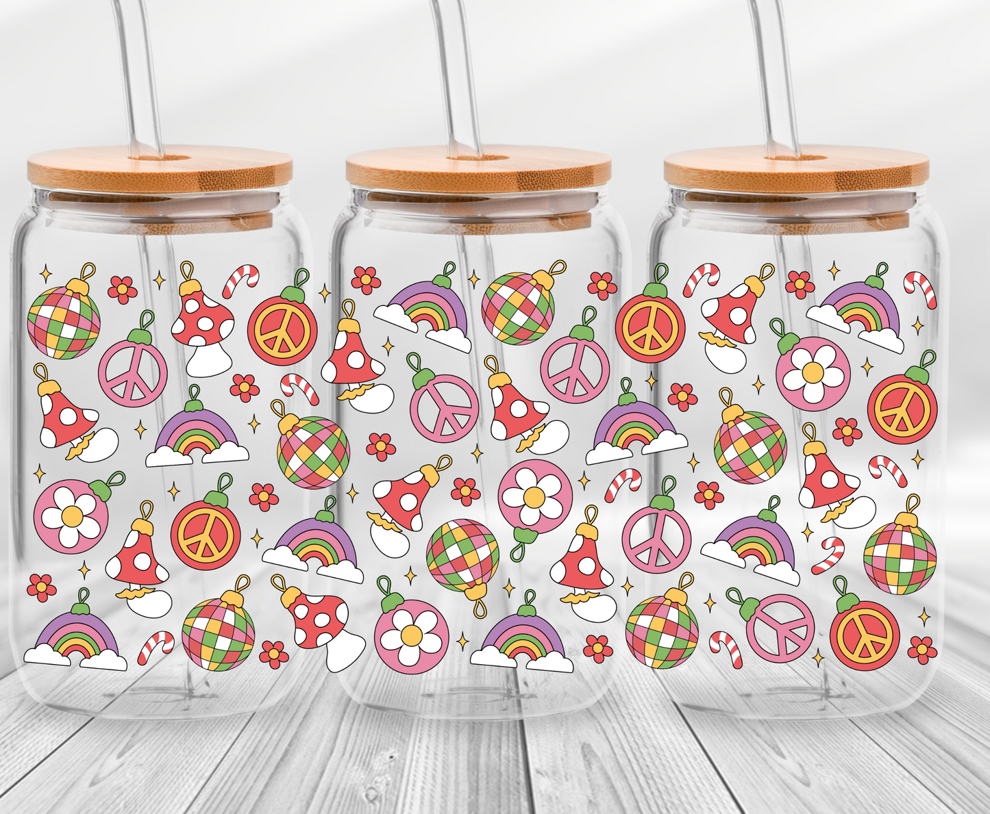 Groovy Ornaments -16oz UVDTF Cup Wrap