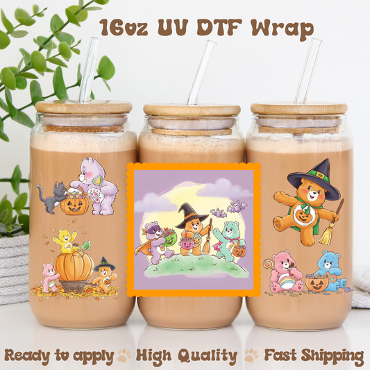 Halloween C Bears-16oz UV DTF Wrap