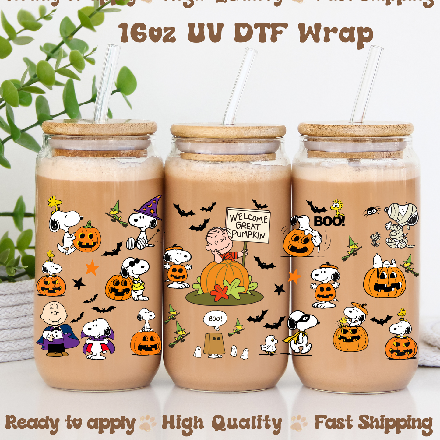 Halloween Dog -16oz UV DTF Wrap