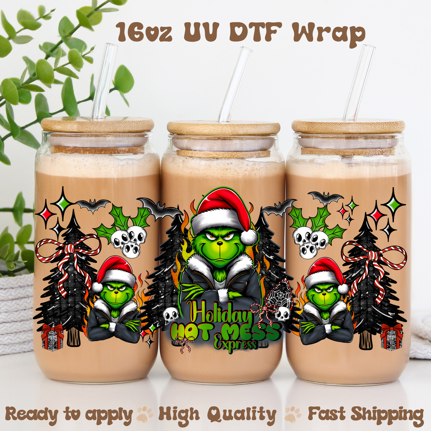 Holiday Hot Mess -16oz UV DTF Wrap