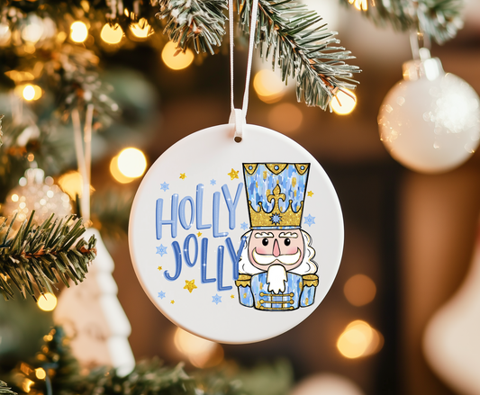 Holly jolly blue -UVDTF Ornament Decal