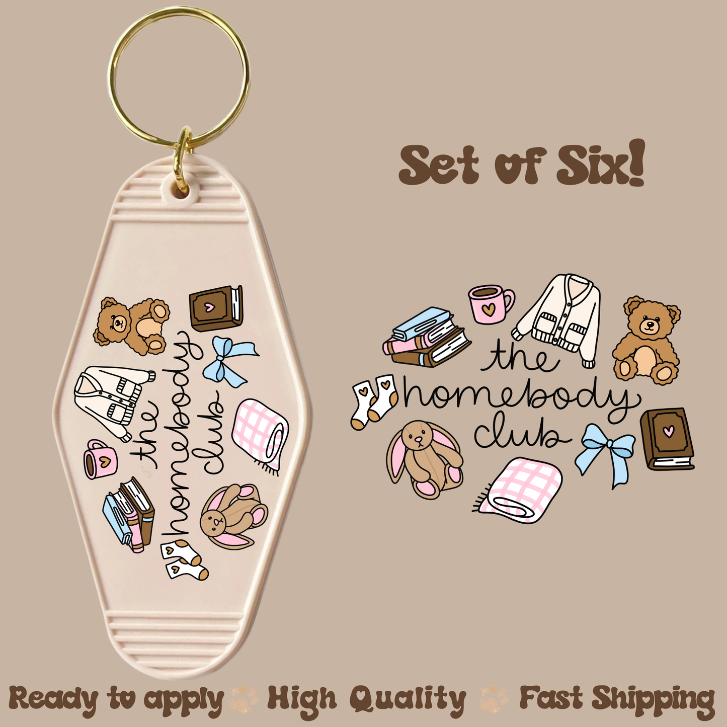 Homebody Club - UV DTF Motel Keychain Decal
