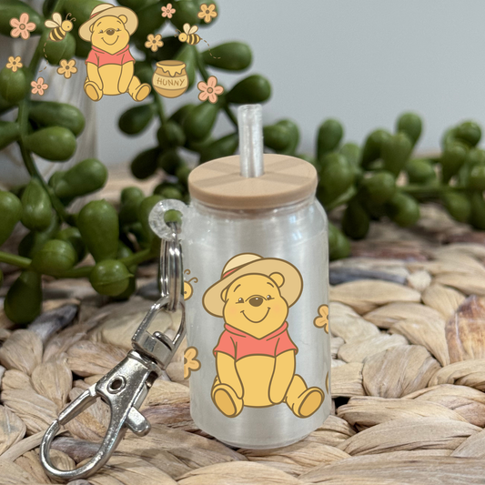 Honey And Bees -Glass Can Keychain UV DTF Wrap