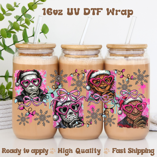 Horror Christmas -16oz UV DTF Wrap