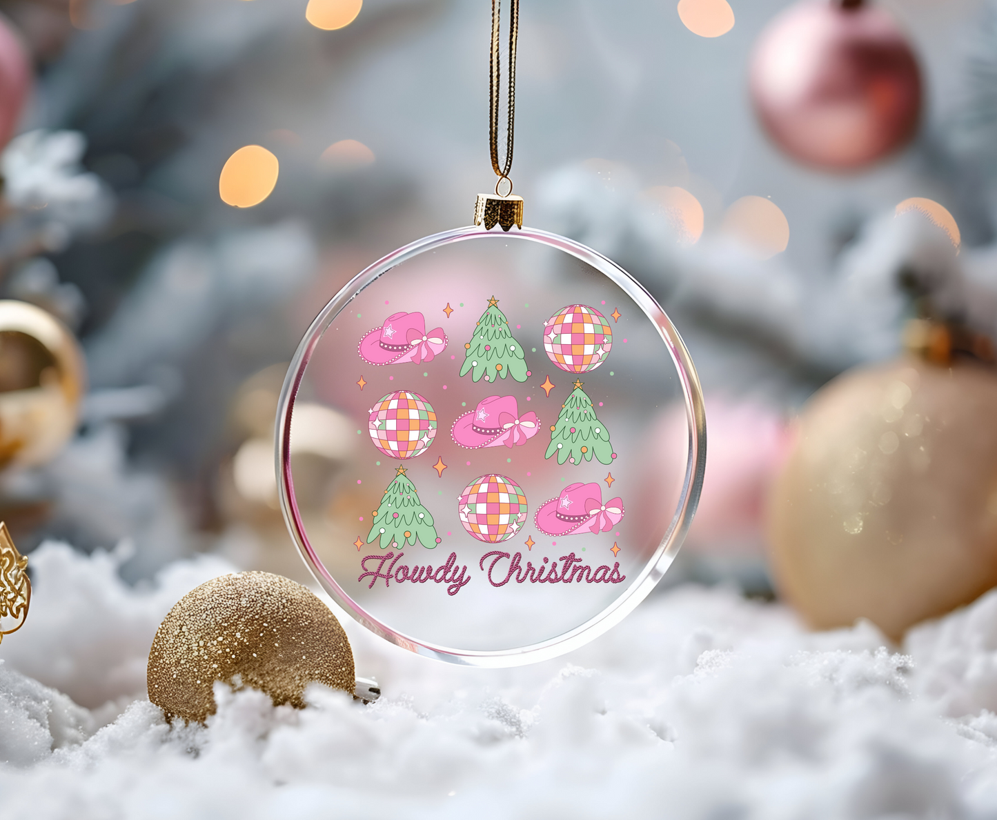Howdy Christmas disco -UVDTF Ornament Decal