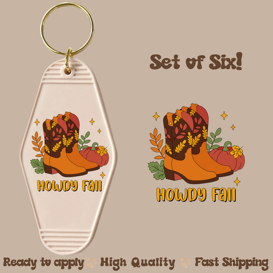 Howdy Fall - UV DTF Motel Keychain Decal
