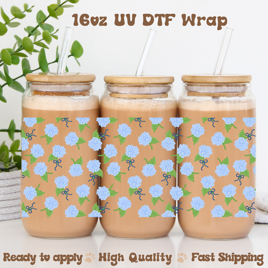 Hydrangeas - 16oz UV DTF Wrap
